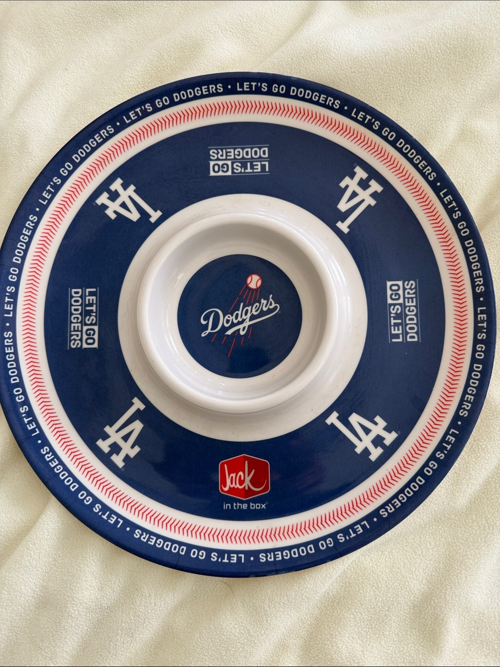 LA Dodgers Jack in the Box 14” Chip and Dip Platter